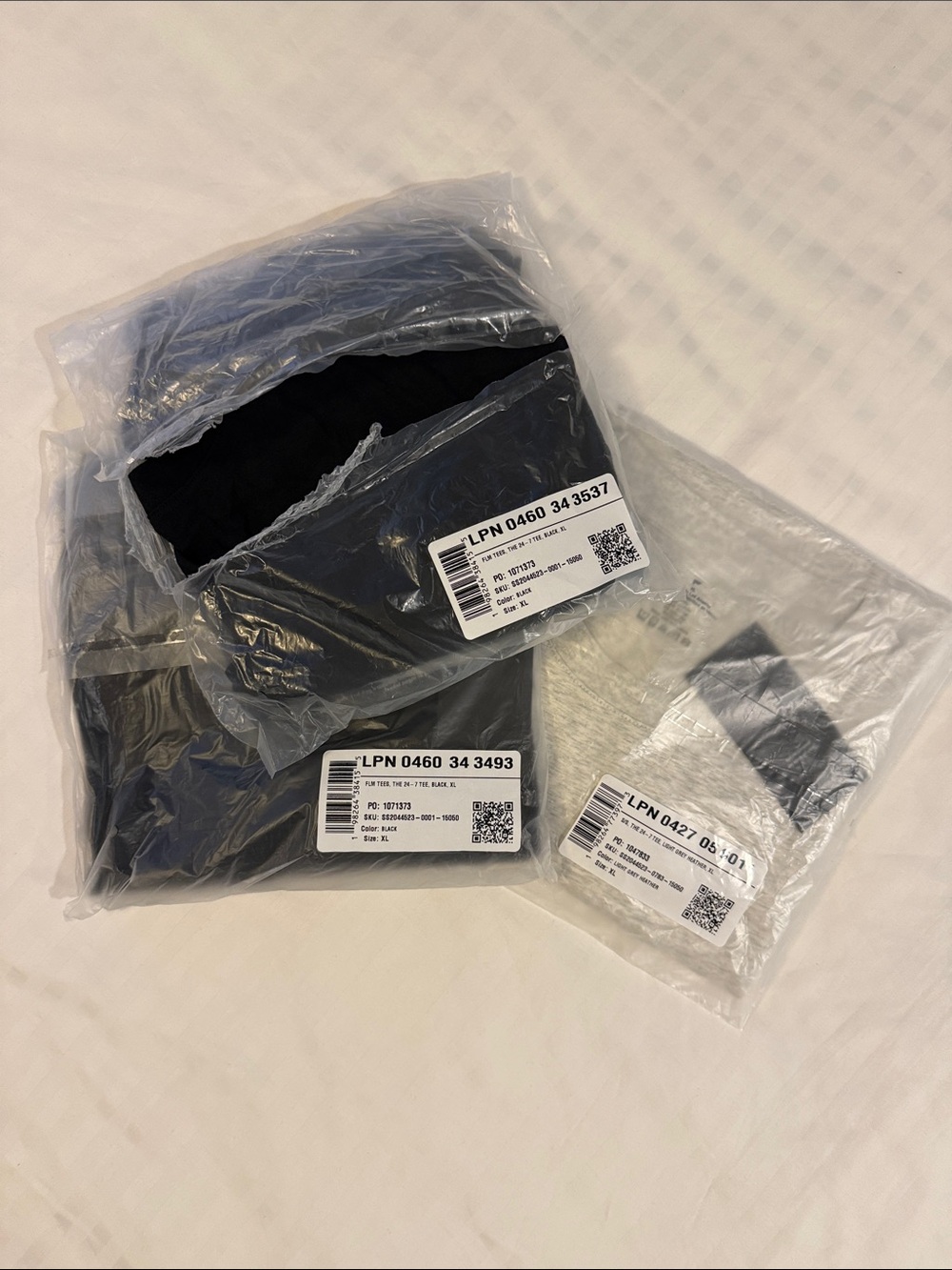 Set of three (3) Fabletics Short Sleeve Men’s 24-7 Tees, XL, NWT